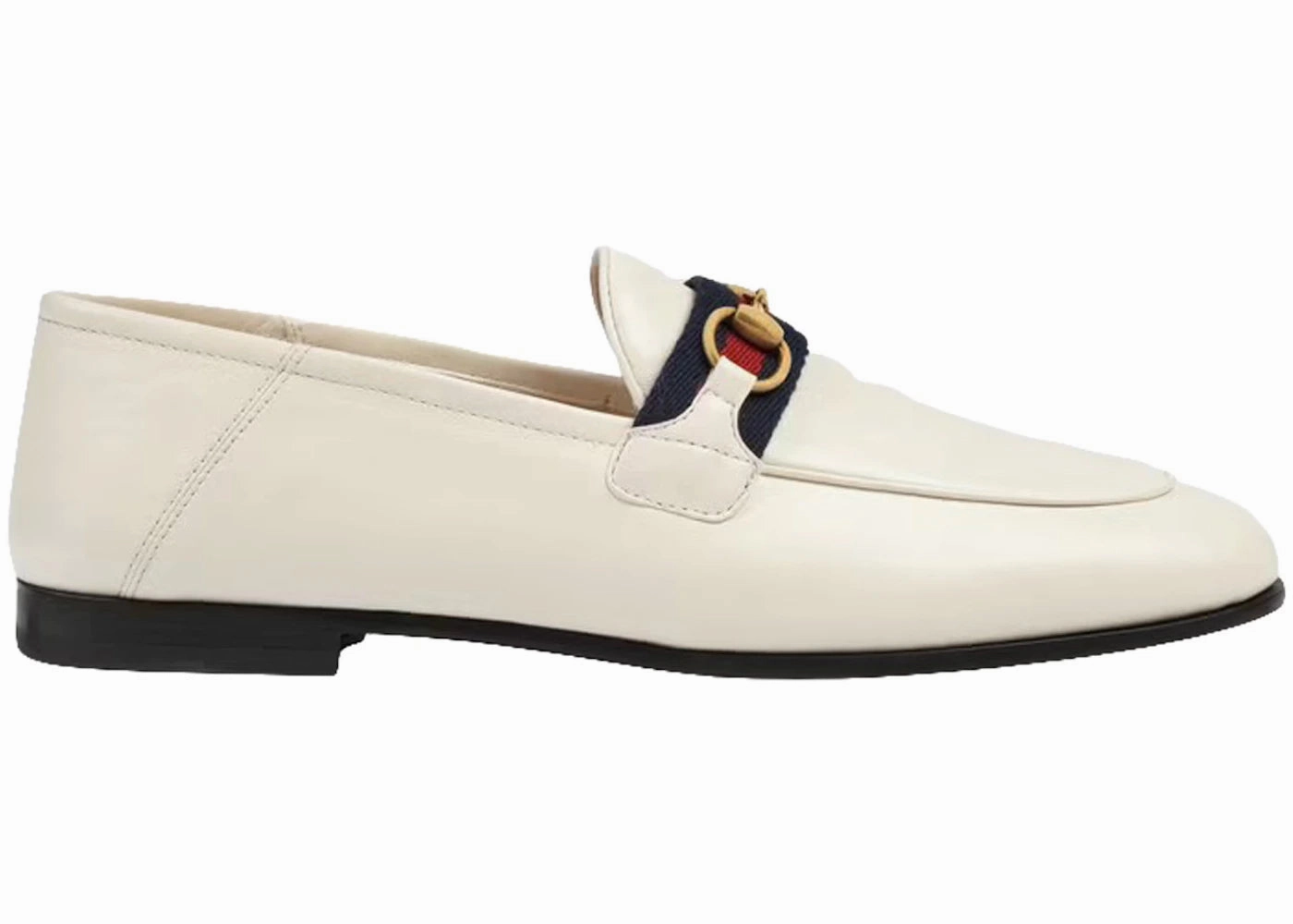 Slip On Stretch Shoes Gucci Slip On Loafer With Web White Leather