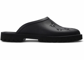 Gucci Slip-On Sandal Cut Out Monogram Black Slip On Sandals Wide Width