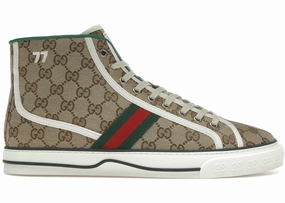 Gucci Tennis 1977 Canvas High Top Beige Gg Print Capezio Tennis Shoes