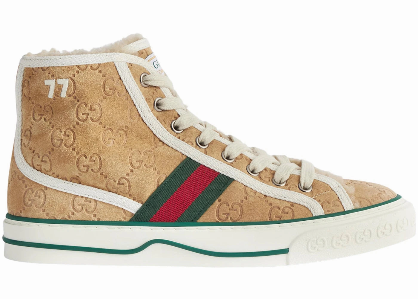 Gucci Tennis 1977 High Gg Brown Suede (Women'S) Nike Agassi Tennis Shoes