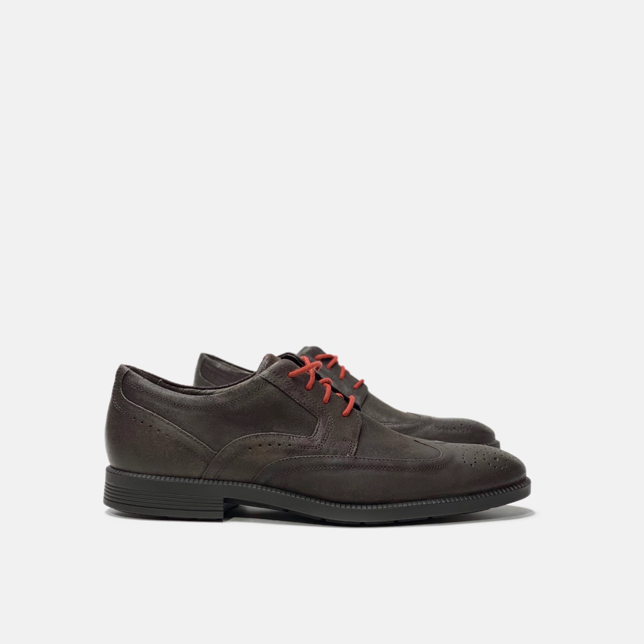 Chunky Heeled Brogues Dressports Wingtip Tumbled Derbys