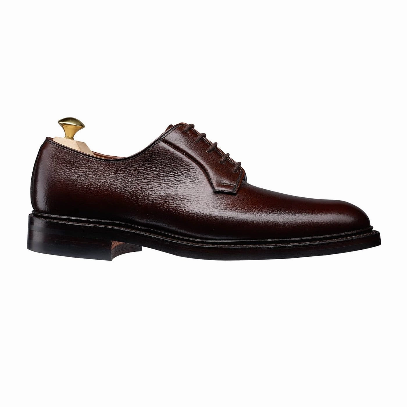 Novick Cap Toe Lace Up Shoes Lamont 2 Dark Brown Pebble Grain