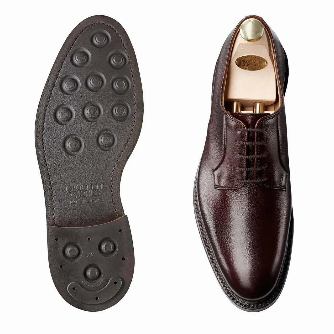 Brown Derby Shoes Lamont 2 Dark Brown Pebble Grain