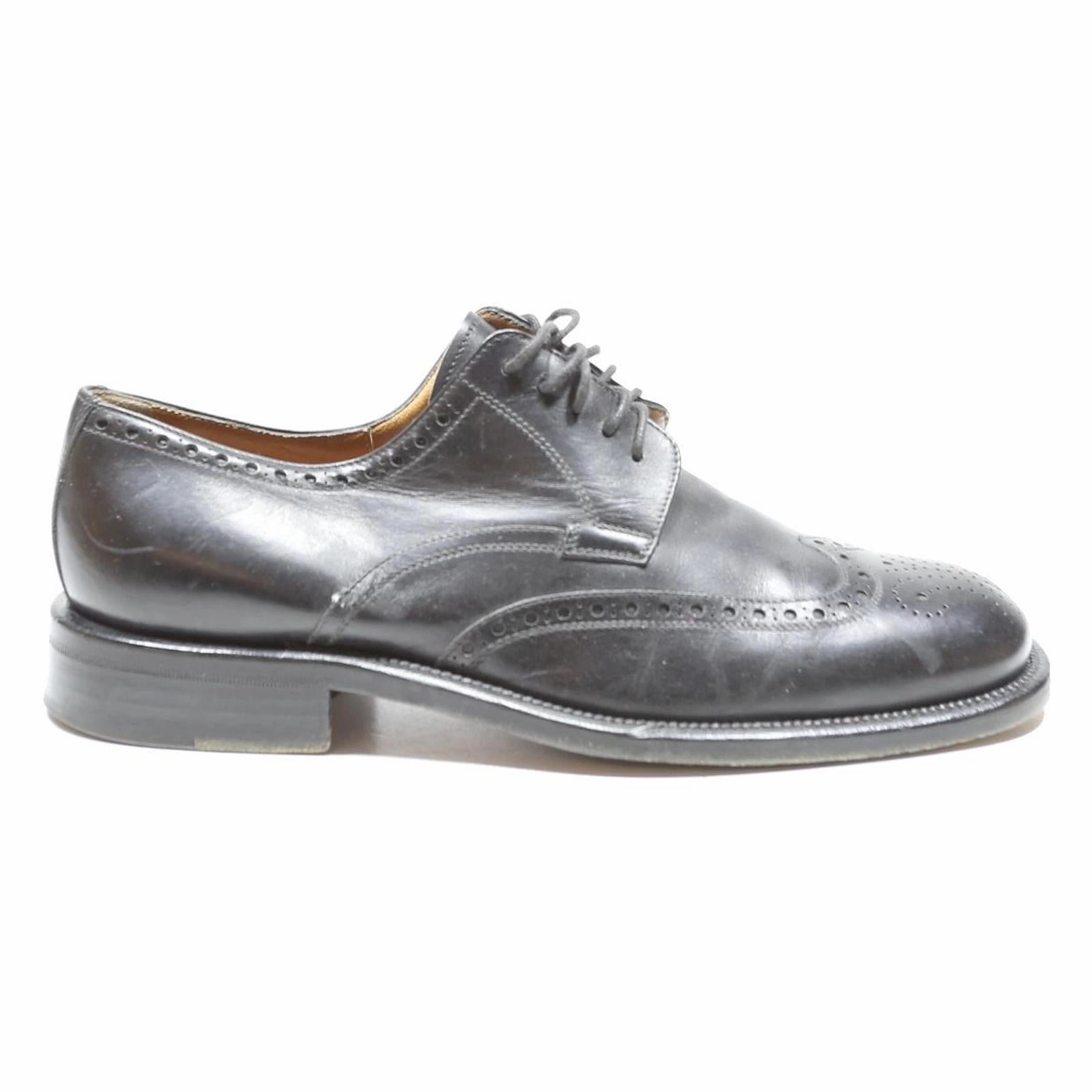 Piper Brogues HOBSON'S Brogue Mens Shoes Black Leather UK 7.5 Classic Formal Dress Footwear