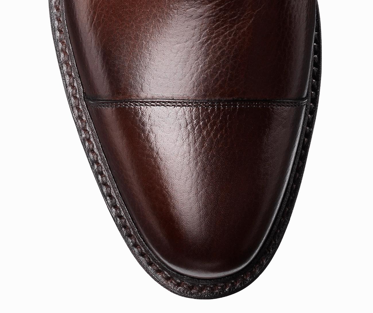 Harrogate Dark Brown Country Calf Grain Brogue Detailing
