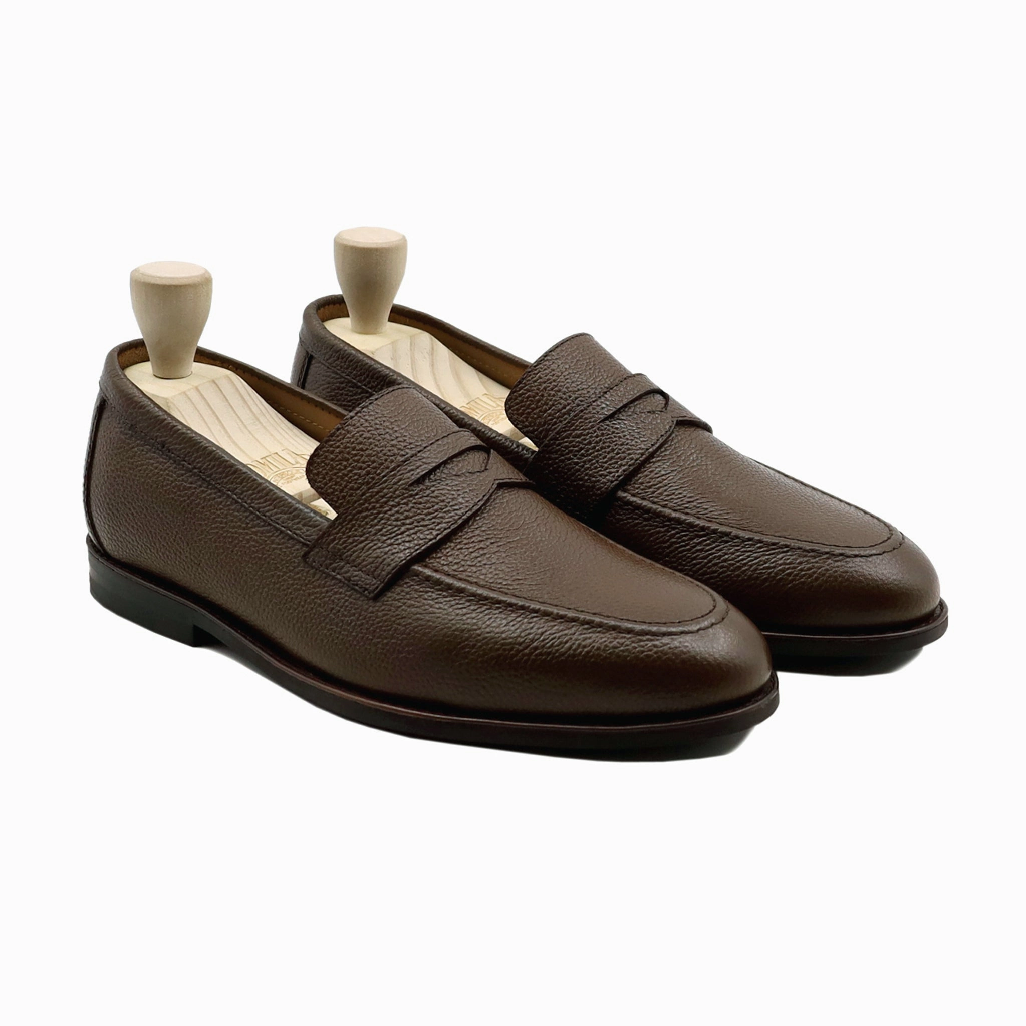 Best Quality Loafers Barq - Men's Brown Pebble Grain Leather Loafer