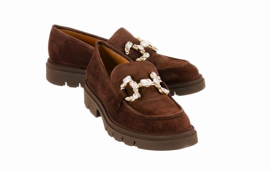Heart Buckle Loafers Hay Gianna Brown