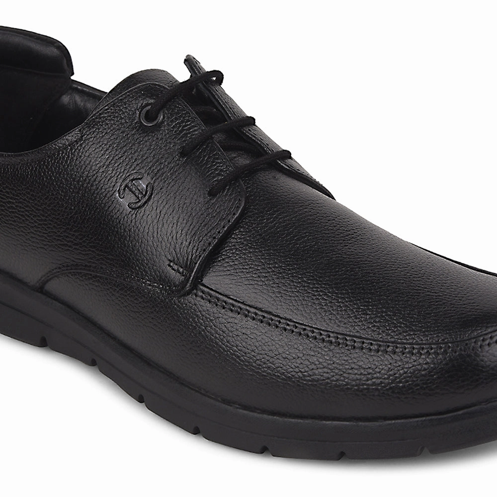 Healers Black Formal Lacing Derby Shoes For Men J757-15 By Liberty Michael Leather Derby Shoe