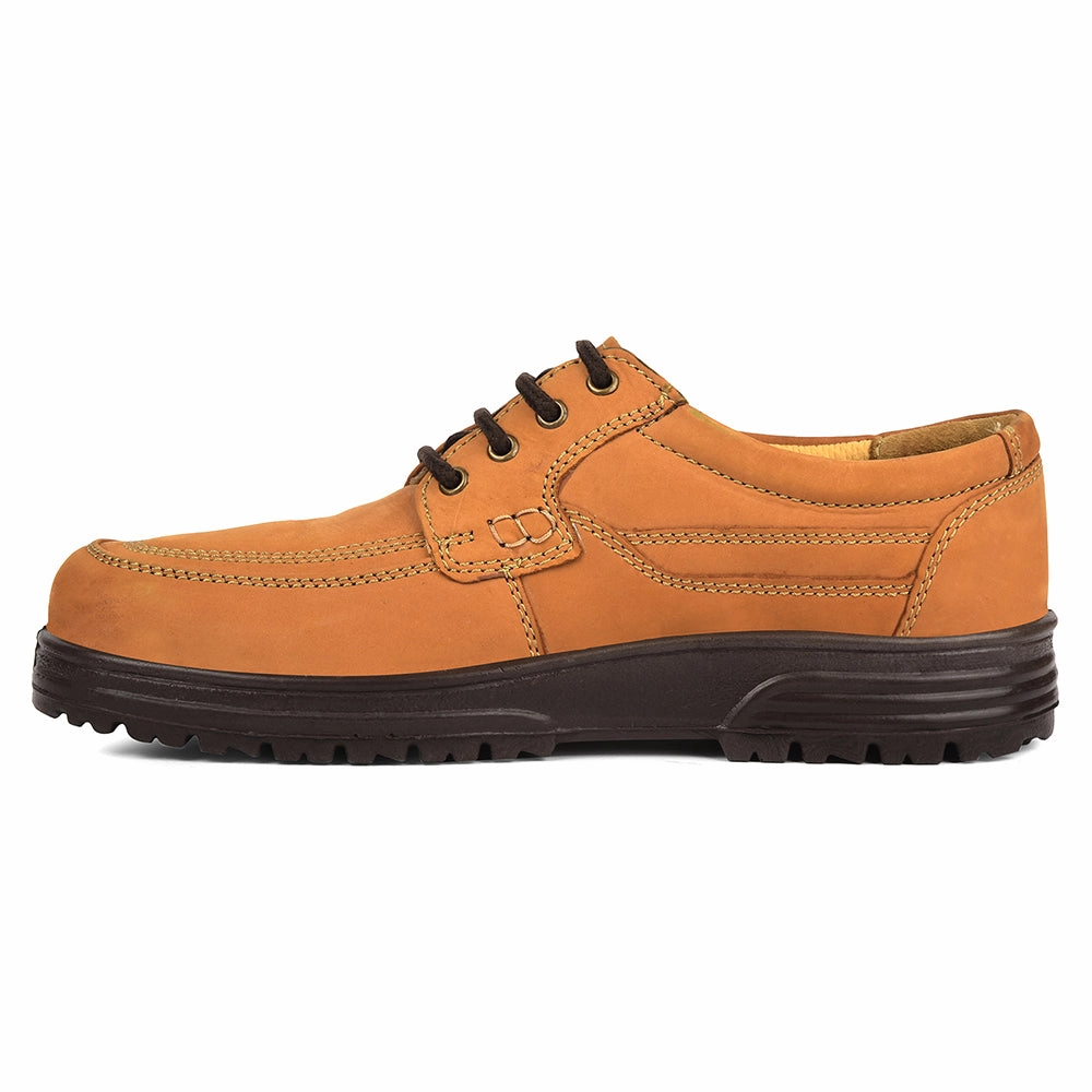Leather Lace-up Moc Toe Healers Camel Formal Lacing Derby Shoes For Men 719053AN By Liberty