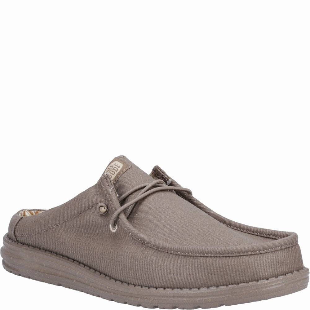 Comfortable Casual Shoes For Work HEYDUDE Wally Slip Canvas Mule