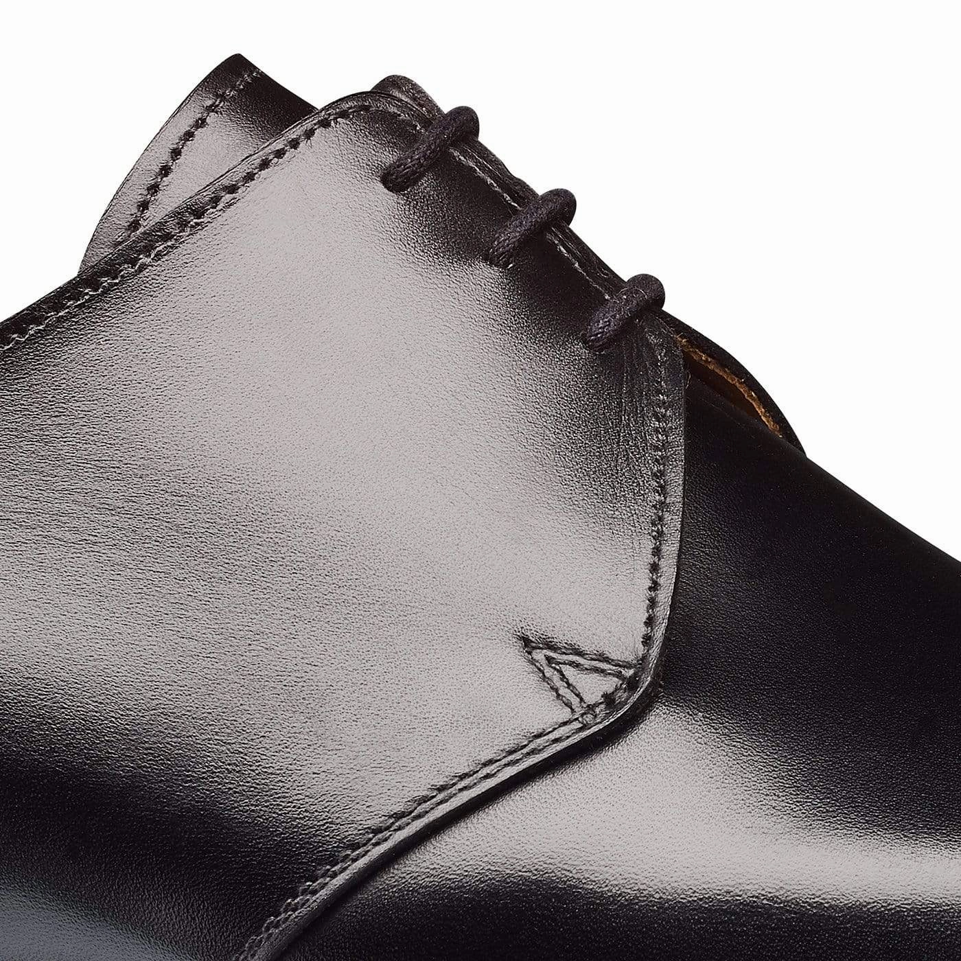 Highbury Black Calf Derby Shoes Commando Sole