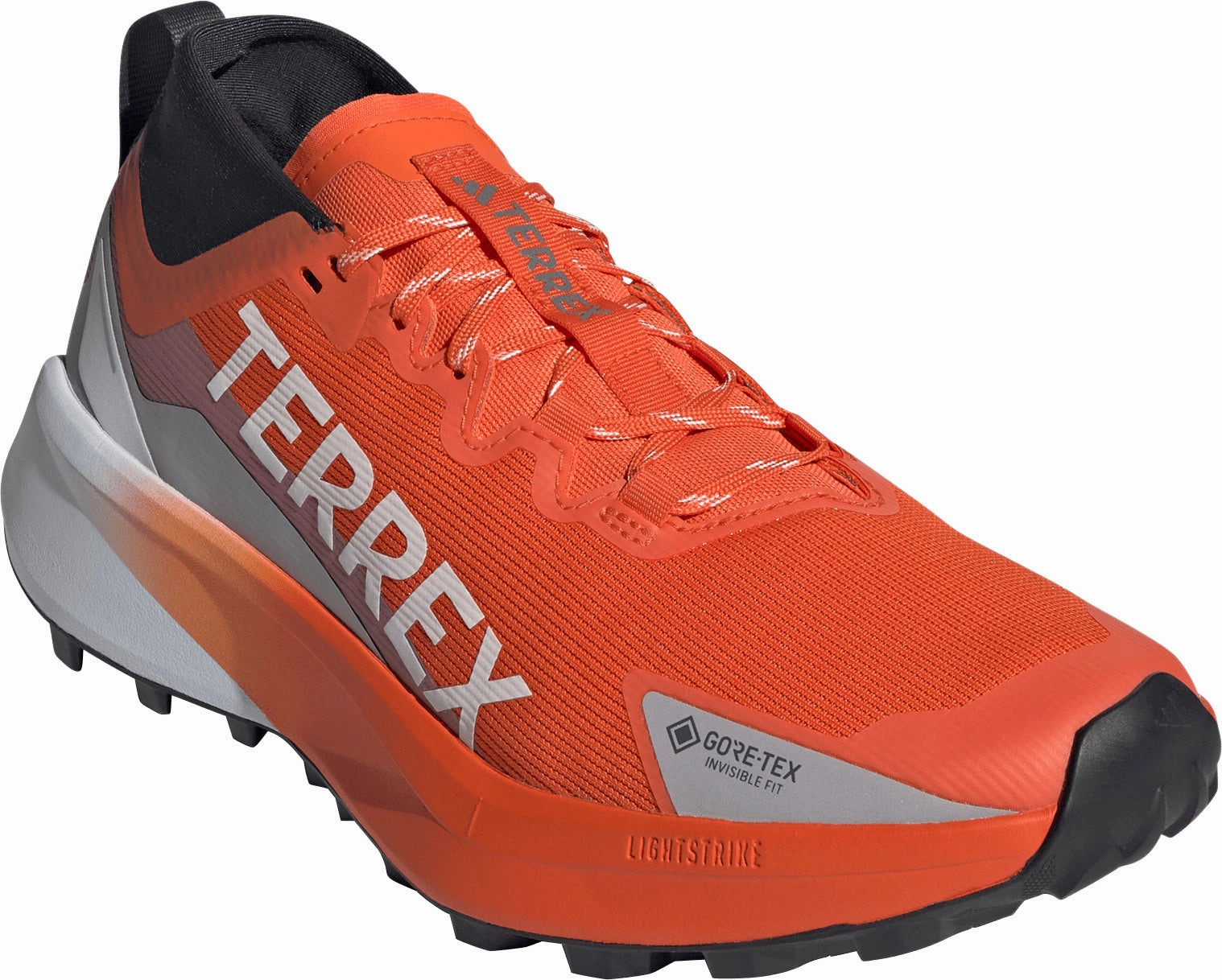 adidas Terrex Agravic GORE-TEX Mens Trail Running Shoes - Orange Leather Trail Shoes