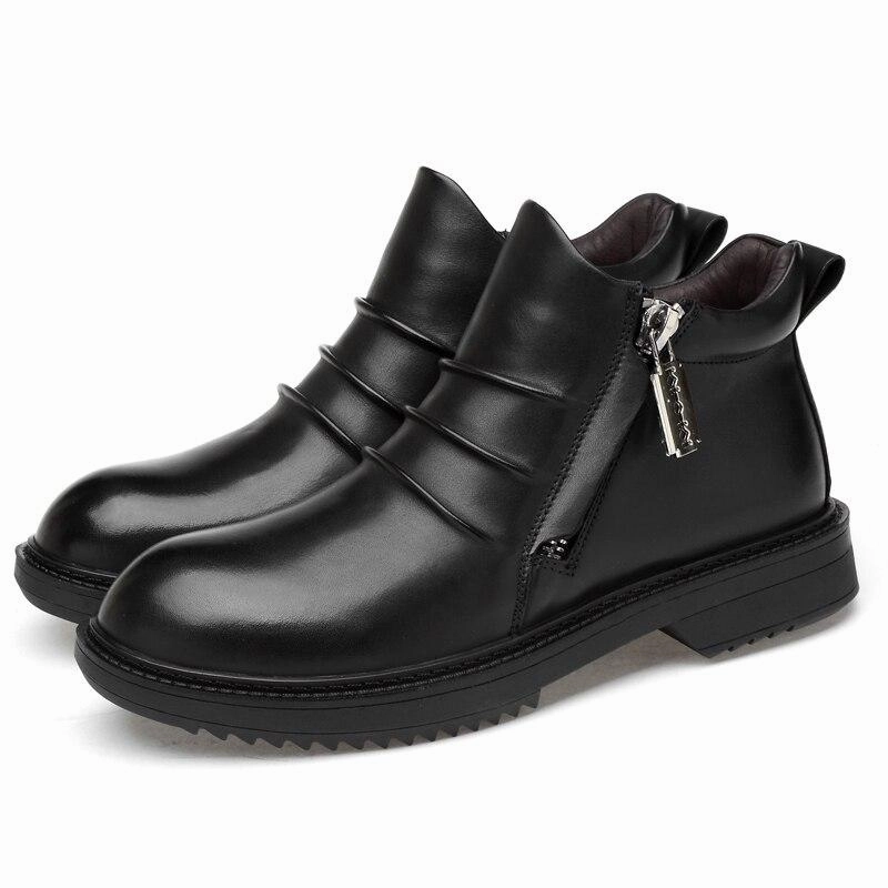 West Louis Genuine Leather Autumn  Motorcycle Zipper Boots Tree Climb Shoes