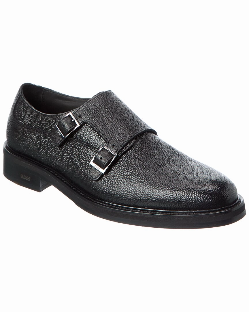 Full Brogue Features Hugo Boss Larry Monk Leather Loafer