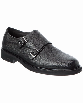 Hugo Boss Larry Monk Leather Loafer Herringbone Brogues
