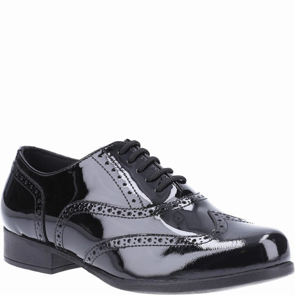 Hush Puppies Kada Patent Senior School Shoes Archie Brogue