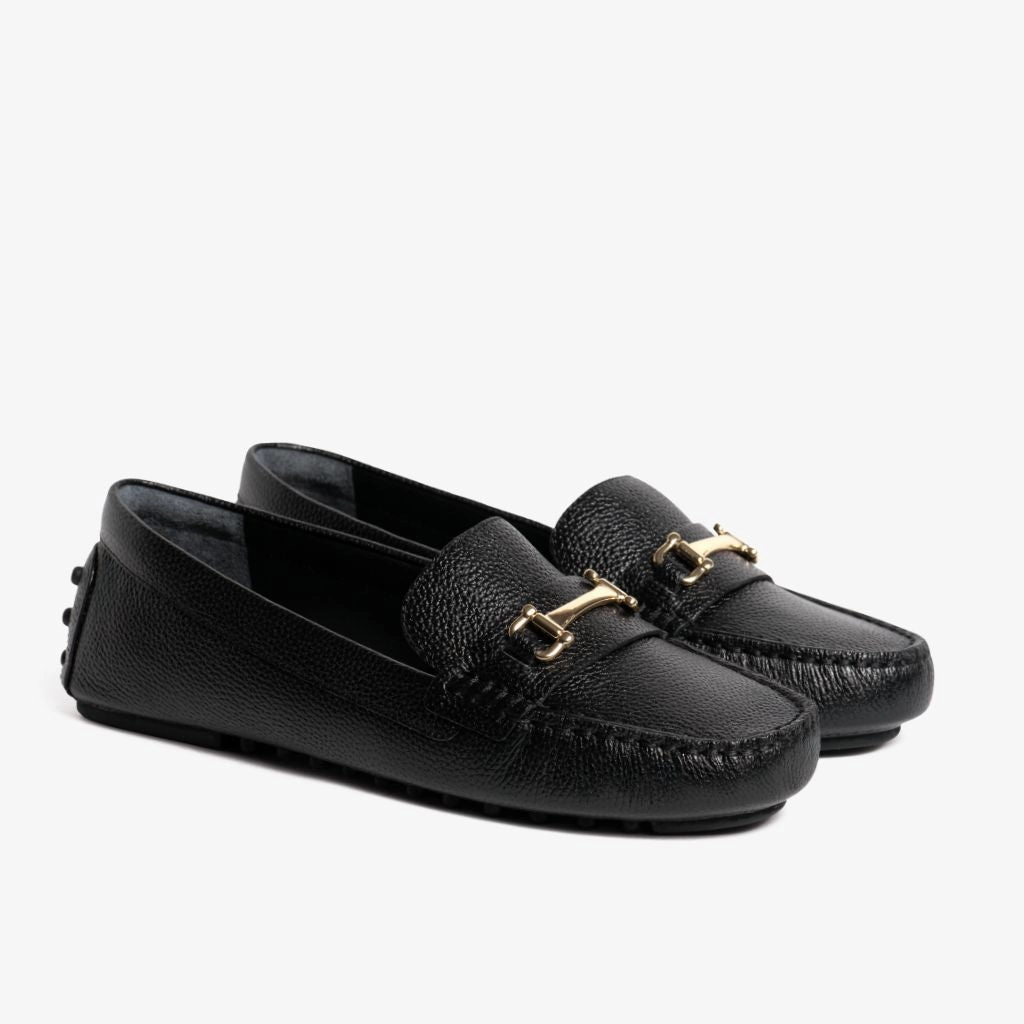 Driving Loafer | Black & Gold Tassle Loafers