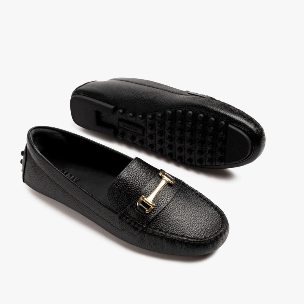 Driving Loafer | Black & Gold Hunter Loafers