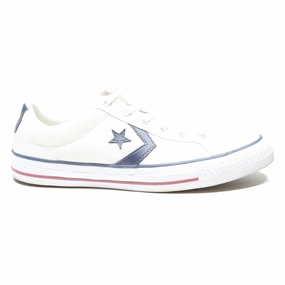 CONVERSE Star Player Womens Low Top Trainers White Blue Canvas UK 7 Classic For Men Casual