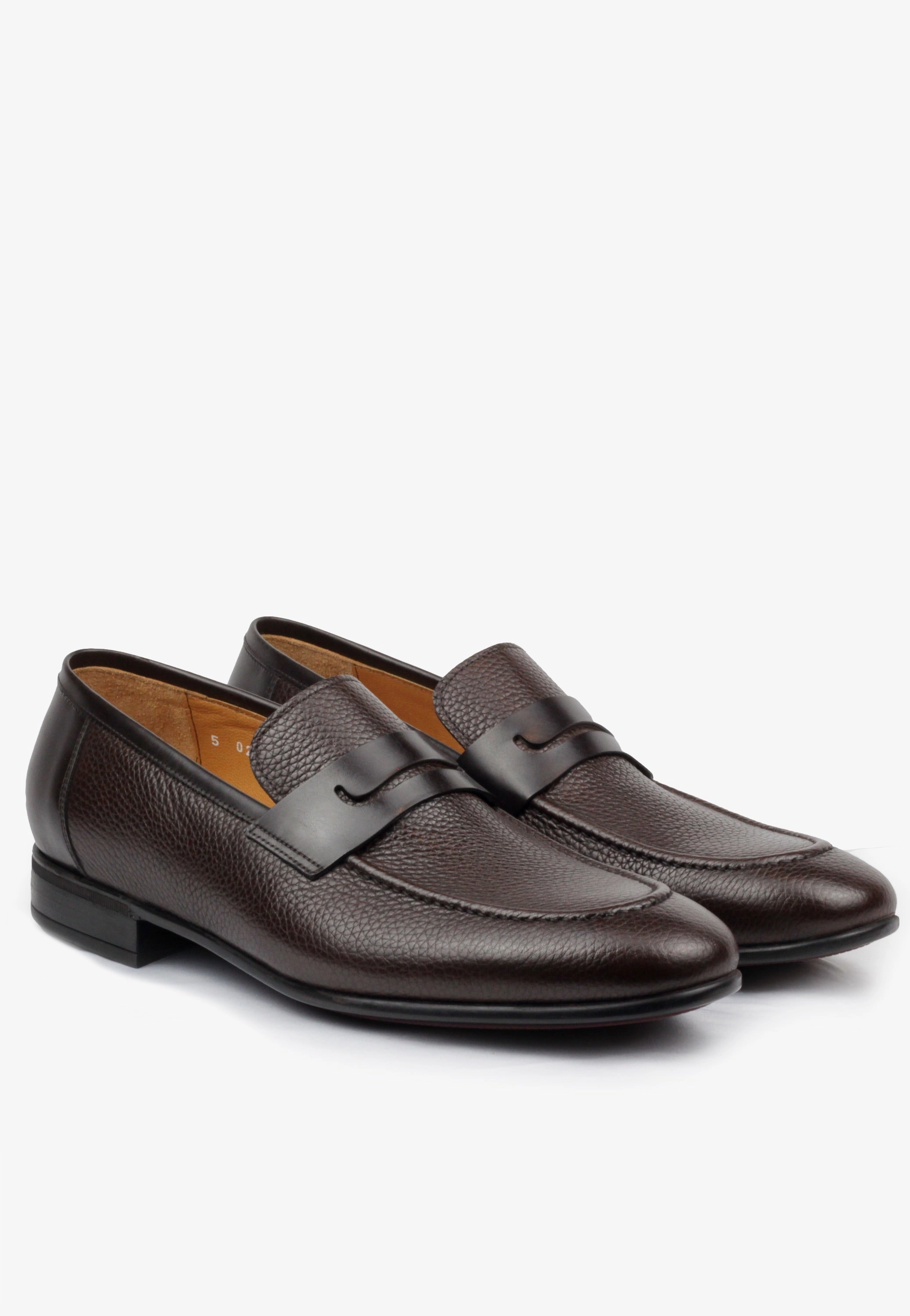 Aeyde Loafers Sepol Lusso Full Grain Pebbled Leather Brown Loafer