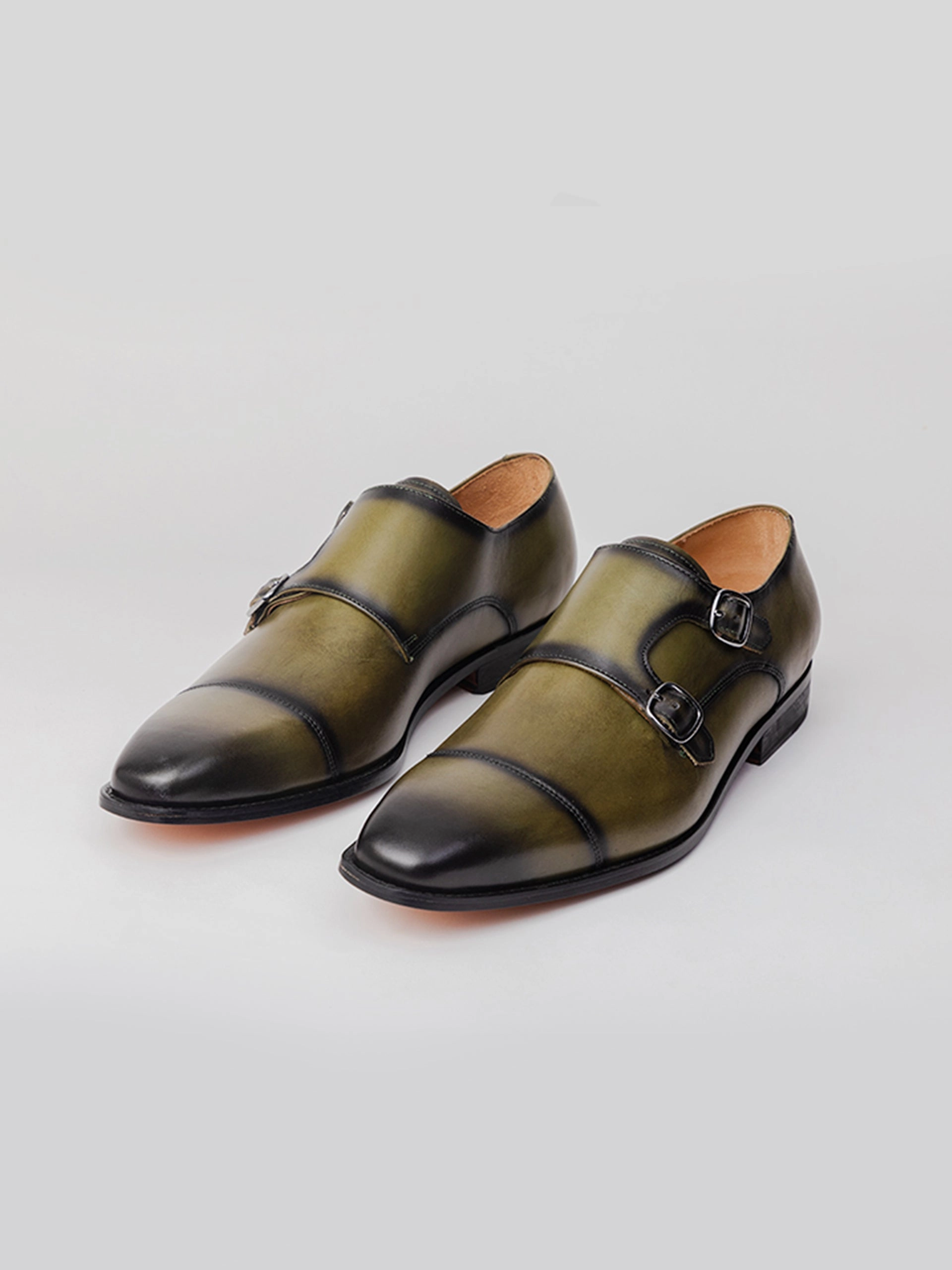 Shubhan Double Monk - Olive Patina Brogue Vs Oxford Shoes
