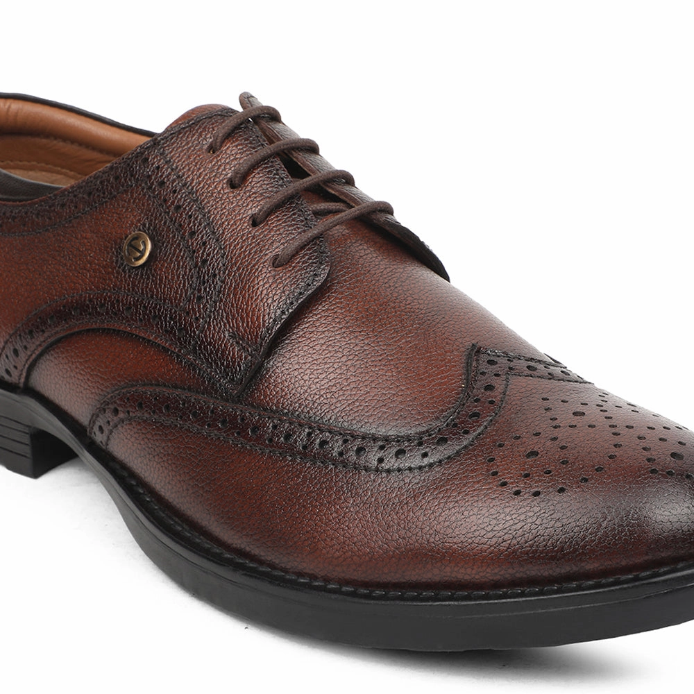 Healers Brown Formal Lacing Oxford Shoes For Men UDL-12 By Liberty Arc Leather Platform Mary Jane Oxfords