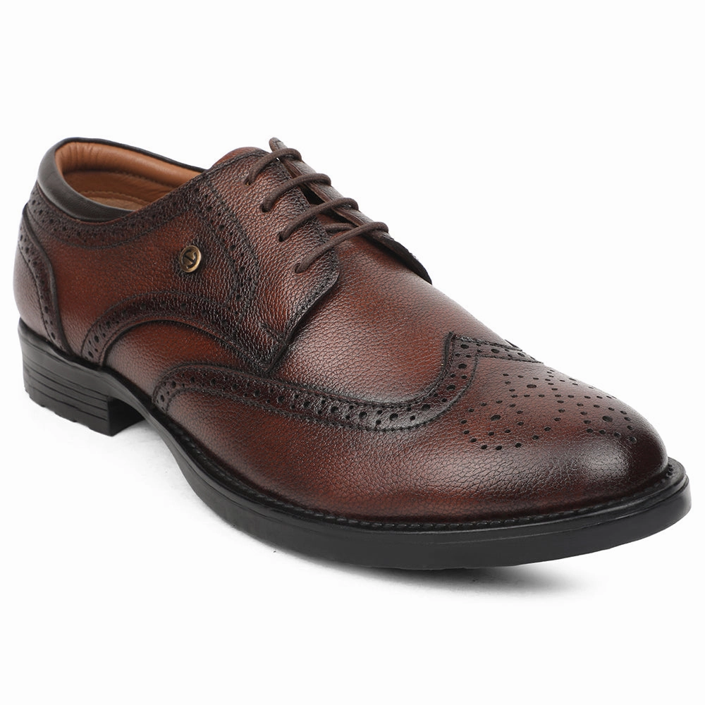 Healers Brown Formal Lacing Oxford Shoes For Men UDL-12 By Liberty Watchman's Oxfords