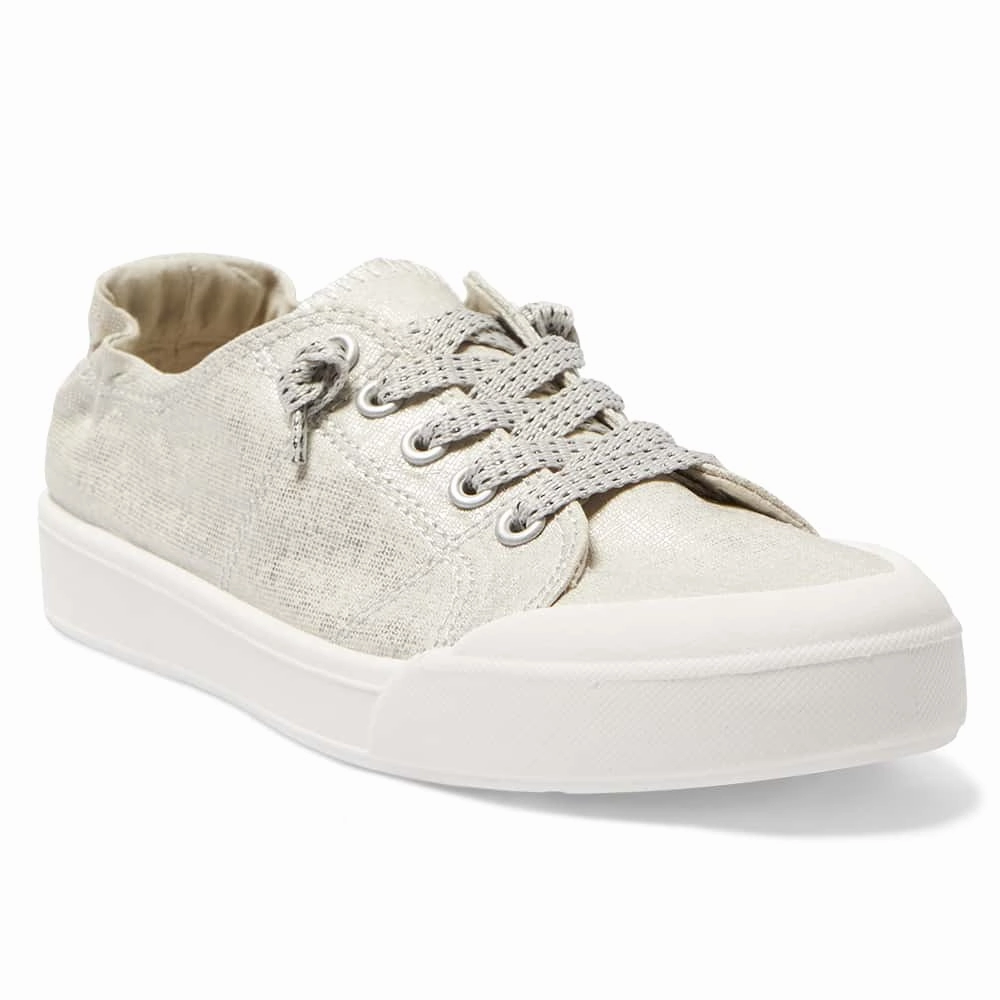Narrow Casual Shoes Switch Sneaker in Silver Canvas