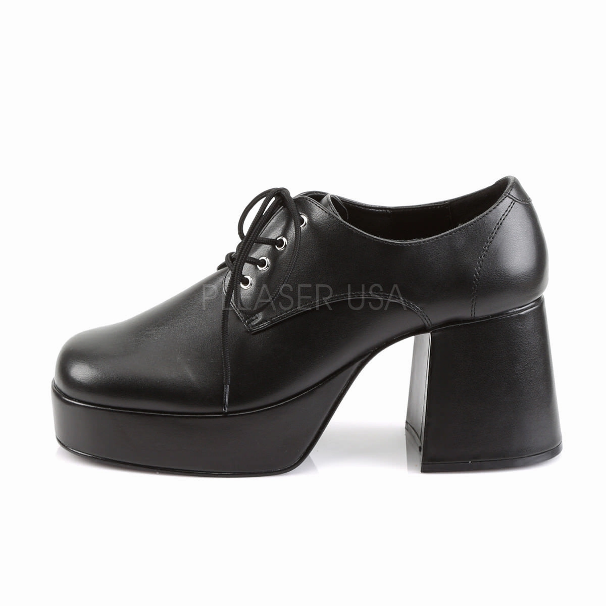 Suade Oxfords JAZZ-02 Black Pu Platform Shoes