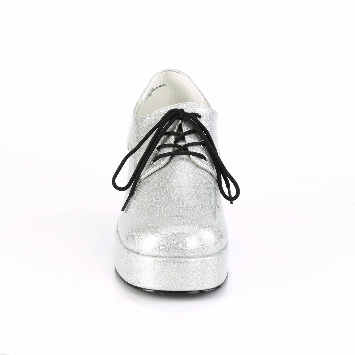Lace-up Leather Oxfords JAZZ-02G Silver Glitter Platform Shoes