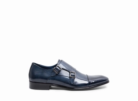 Block Heel Brogues JUNNO BLUE LEATHER