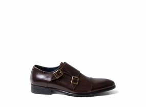 JUNNO BROWN LEATHER Mary Jane Brogue Oxford Shoes
