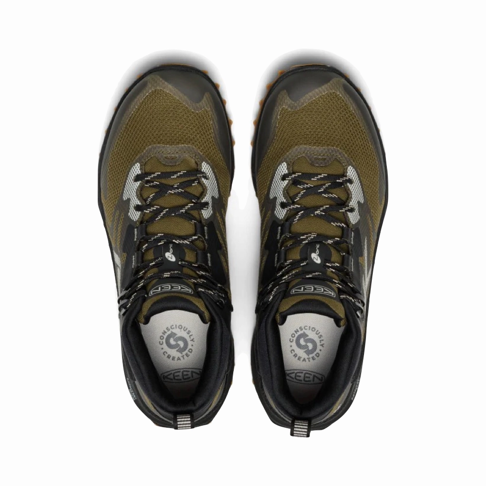 KEEN Men's Zionic NXT Waterproof Hiking Boot in Dark Olive/Black Go Outdoors Climbing Shoes