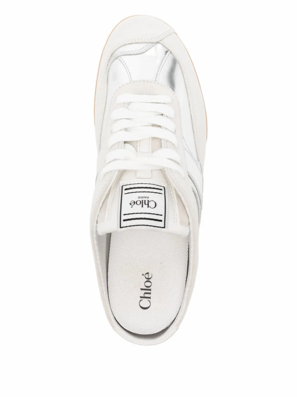 Kick Sneaker Mule in Silver Most Comfortable Slip On Sneakers Mule Slip On