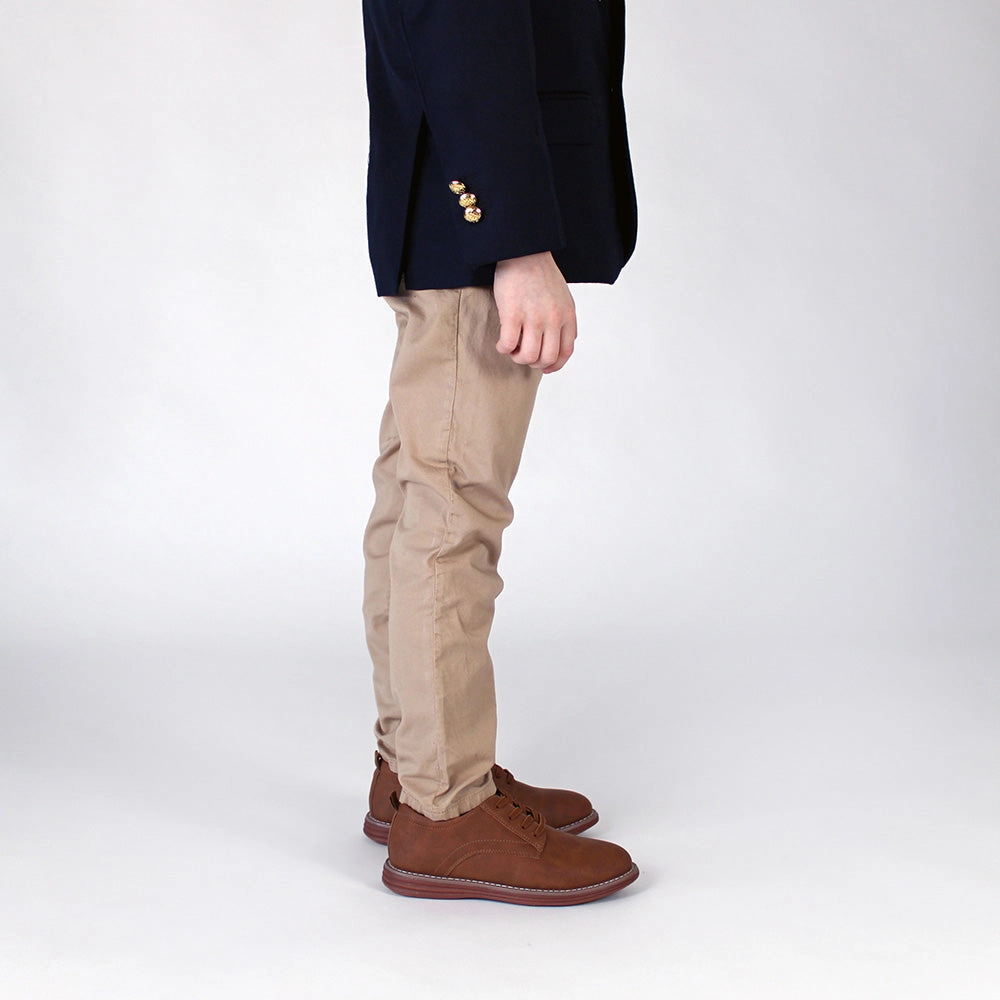 Kids' Dapper Jr in Chestnut Oxford Heel Shoes