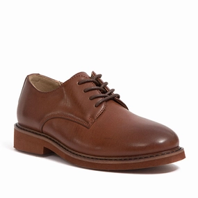 Kids' Denny in Dark Luggage Calf Leather Oxfords