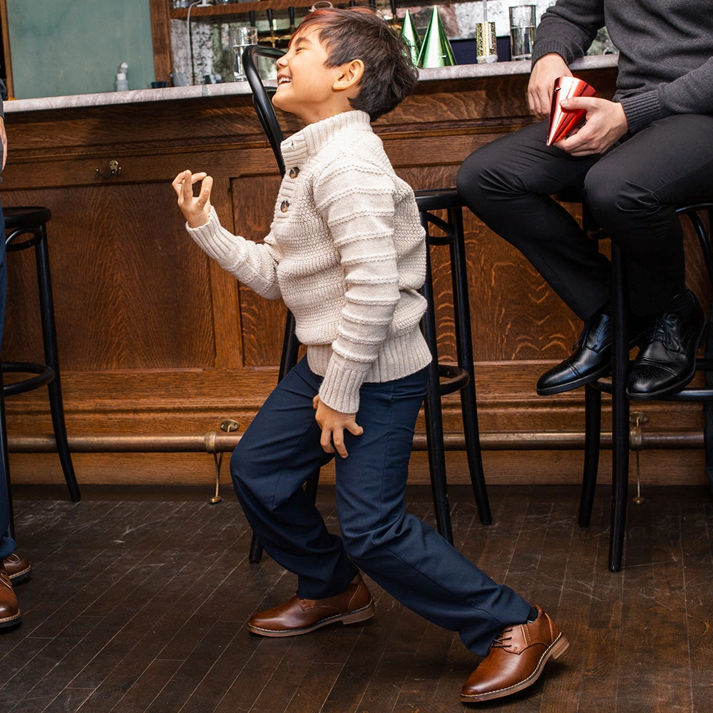Kids' Matthew Jr. in Dark Brown Classic Oxfords