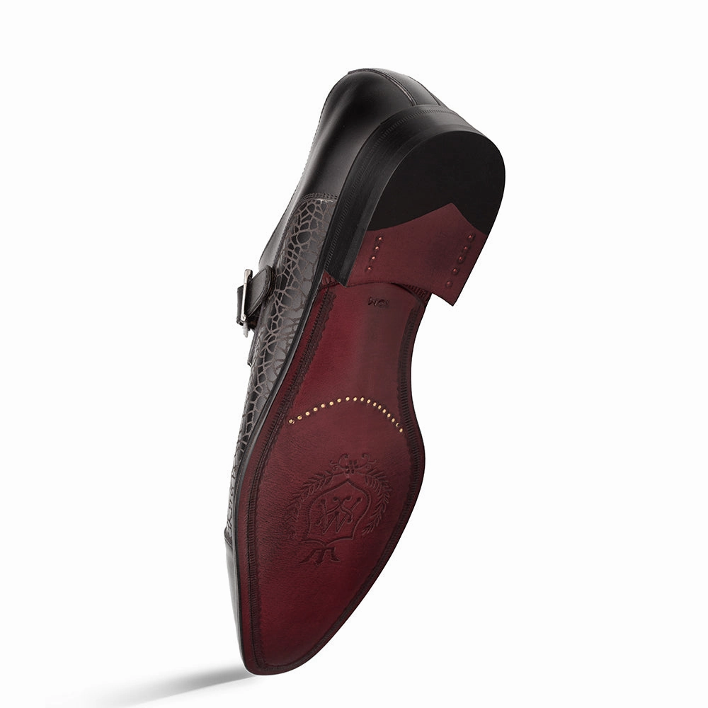 Laser-Print Calf Monk Strap Brogue Trainers