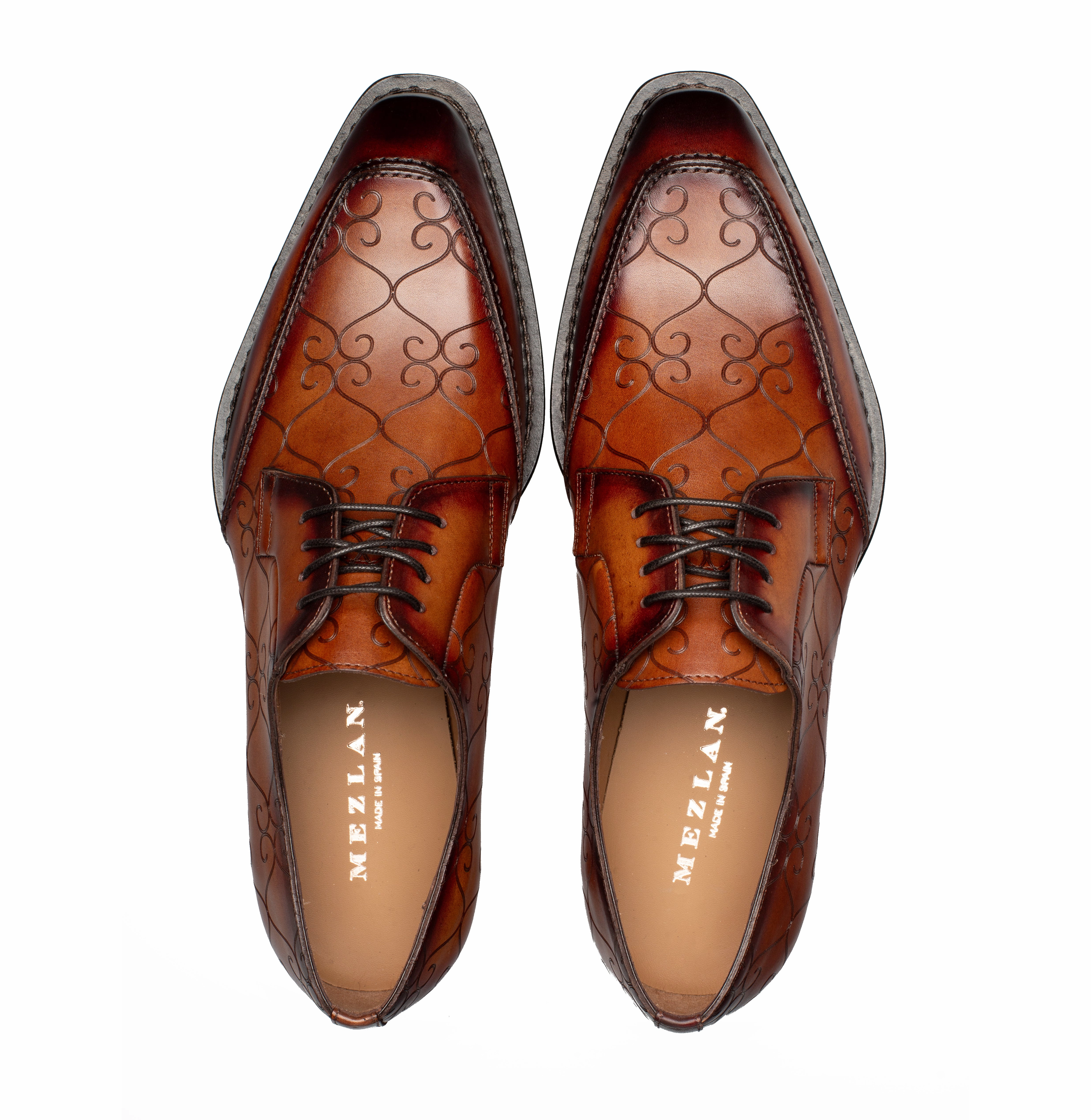 Johnston & Murphy Novick Cap Toe Lace Up Shoes Laser Print Derby