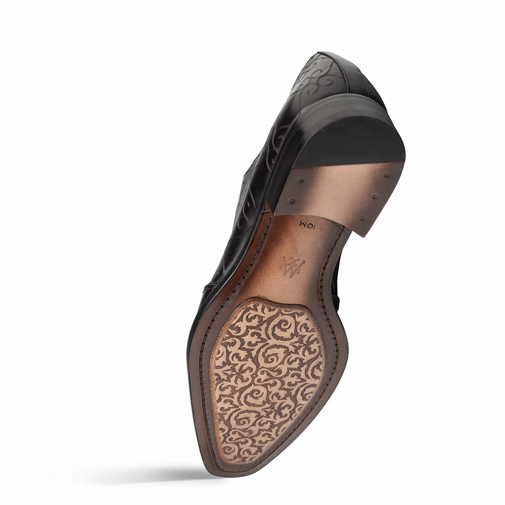 Laser Print Derby Studded Leather Derby Shoes