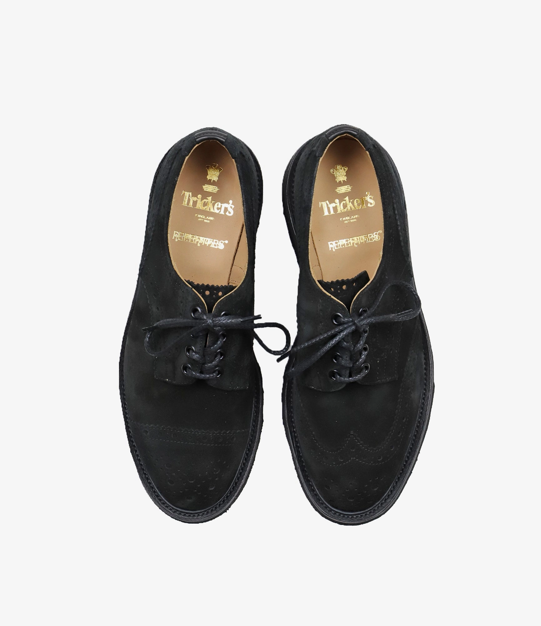 Asymmetric Gibson Brogue  Black Suede Dries Van Noten Brogues