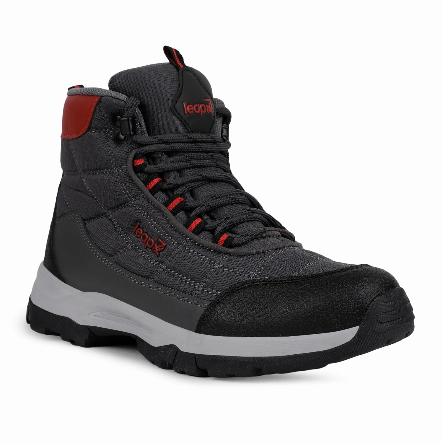 Leap7x Sports Light Grey High Ankle Trekking Shoes For Mens VERTICAL By Liberty Casual Shoes Nz