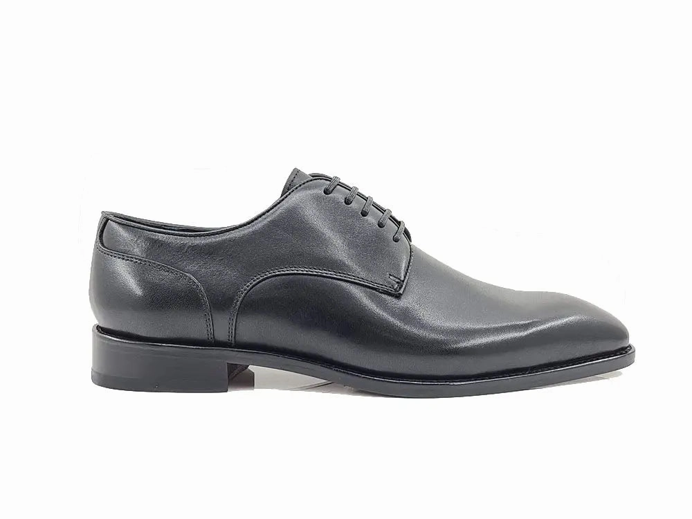 Leather Sole Plain Toe Burnished Blucher Balin-oxford Lug Sole Oxfords