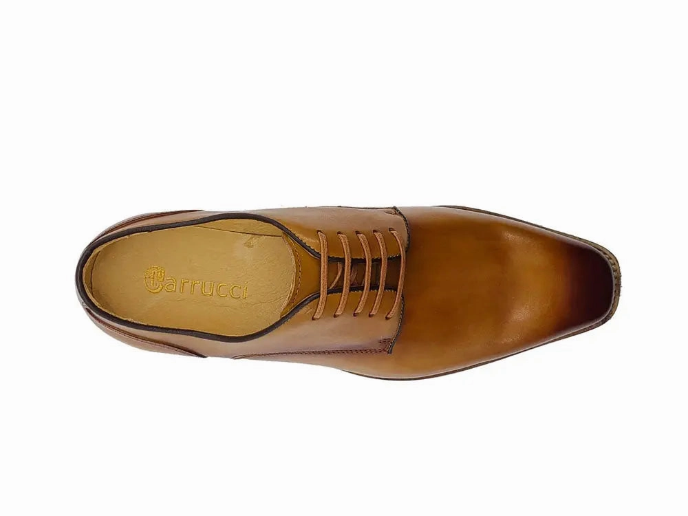 Leather Sole Plain Toe Burnished Blucher Randolooh Hotel Oxfords