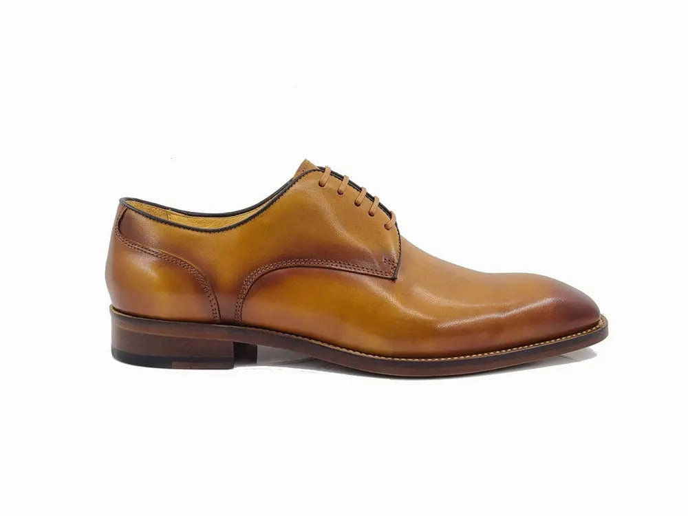 Plain Toe Canvas Oxfords Leather Sole Plain Toe Burnished Blucher