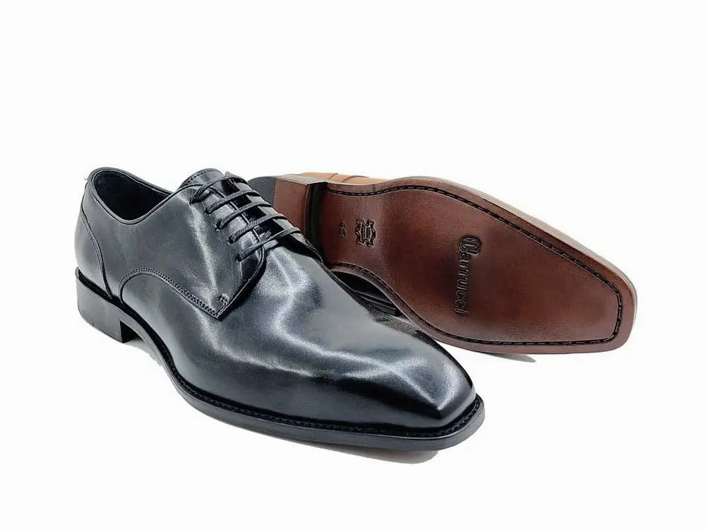 Chunky Oxford Shoes Leather Sole Plain Toe Burnished Blucher