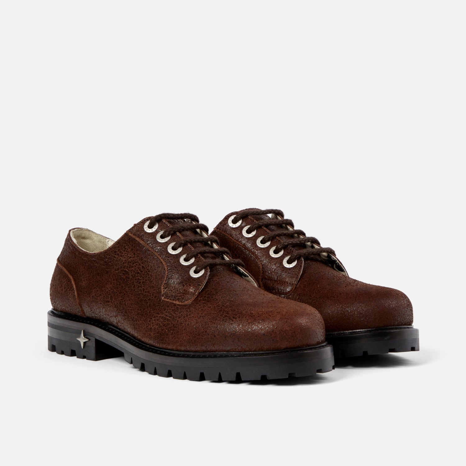 Lennon Brown Cracked Derby - Men's Lace It Up Shoes