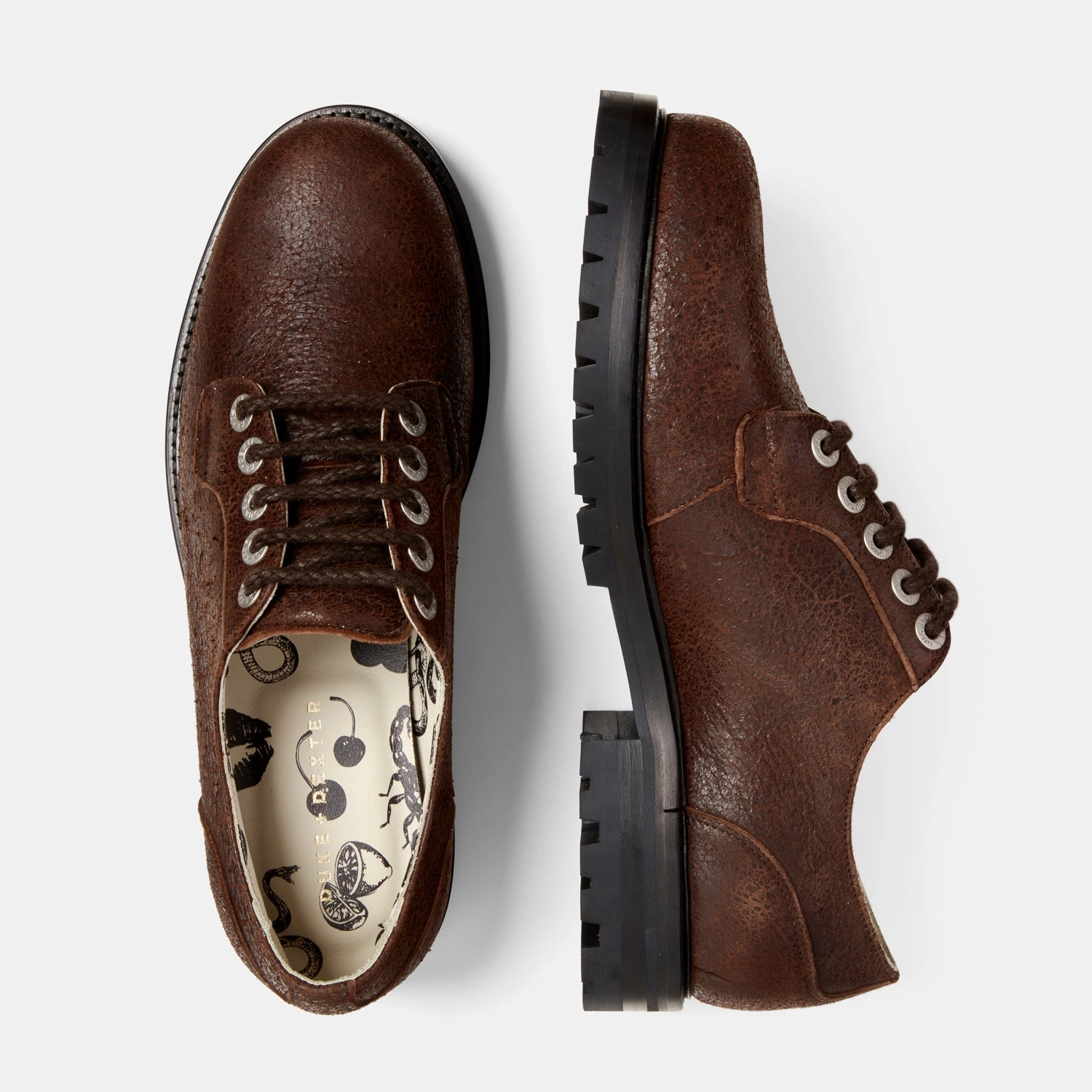 Lennon Brown Cracked Derby - Men's Elphie Lace Up Ballet Shoes