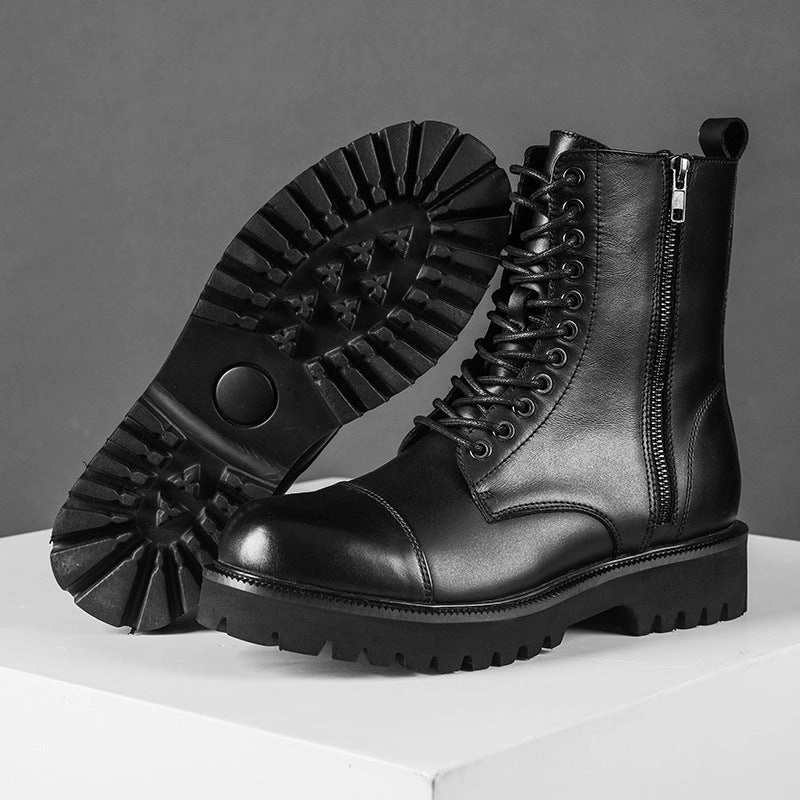 Rock Climbing Shoes Wide Feet Men Leather Lightweight Hiking Black Boots