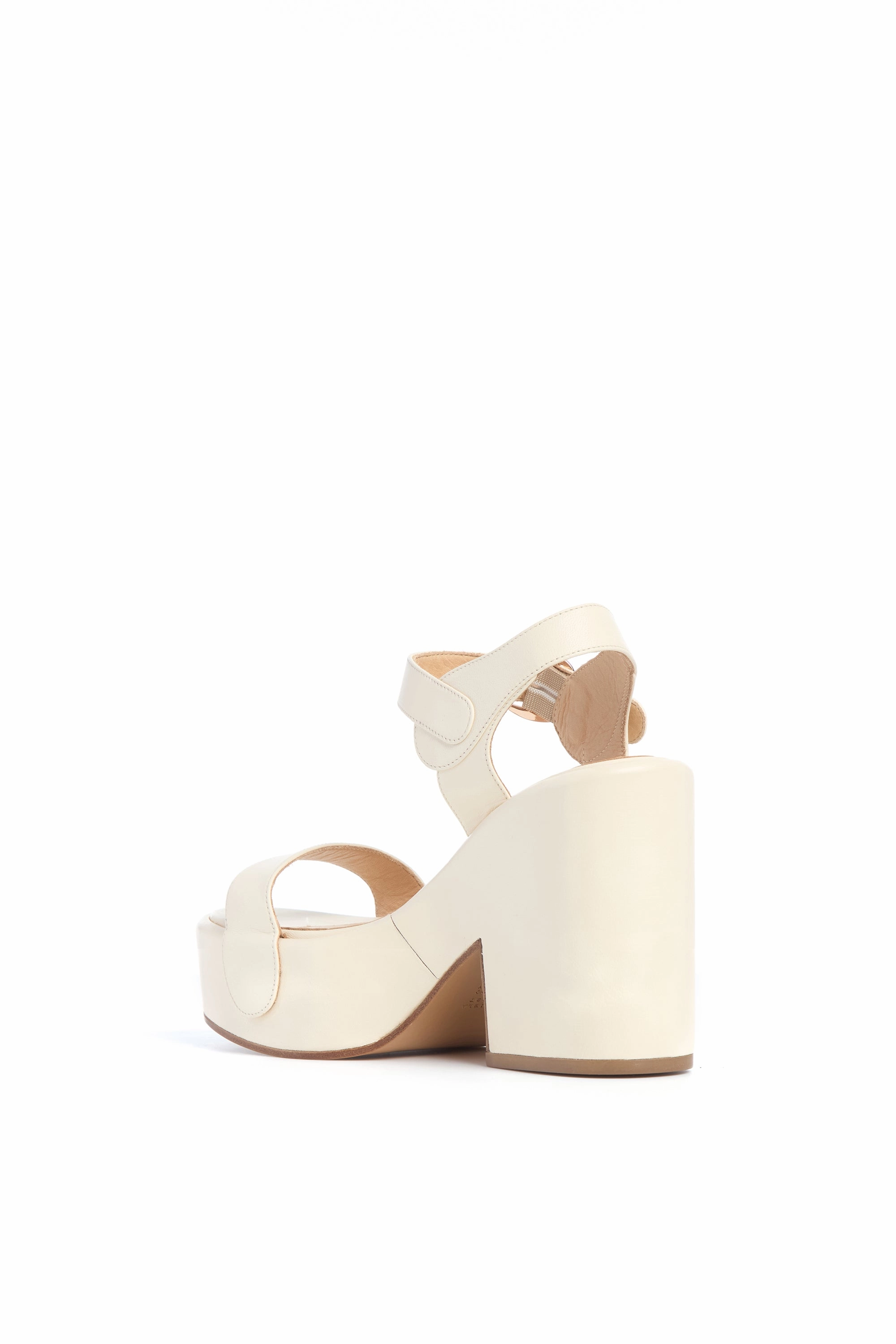 Iris Platform Sandal in Cream Nappa Leather Clarks Mary Jane Wedge Shoes